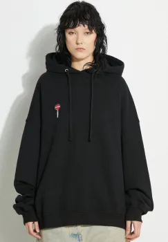 Fiorucci hanorac de bumbac Black Lollipop Patch Hoodie culoarea negru, cu gluga, cu imprimeu, M01FPSHO092CJ05BK01 imagine