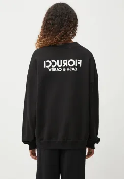Fiorucci hanorac de bumbac Cash and Carry Print Relaxed Crewneck culoarea negru, cu imprimeu, W02FPSCR188CJ01BK01 imagine