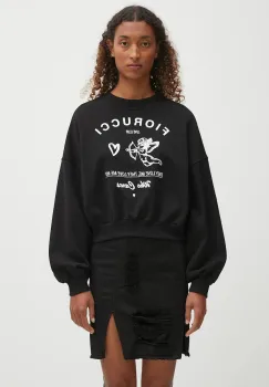 Fiorucci hanorac de bumbac Cupid Love Club Print Cropped culoarea negru, cu imprimeu, W02FPSCR269CJ05BK01 imagine