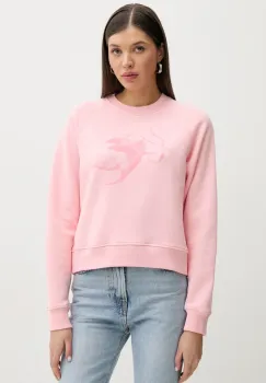 Fiorucci hanorac de bumbac Cupid Print Slim Fit Sweatshirt femei, culoarea roz, cu imprimeu, W02SPSCR327CJ01PN02 imagine