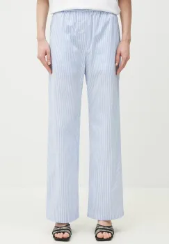 Fiorucci pantaloni de bumbac Striped Logo femei, lat, high waist, U02SPBPA299CO01BL02 imagine
