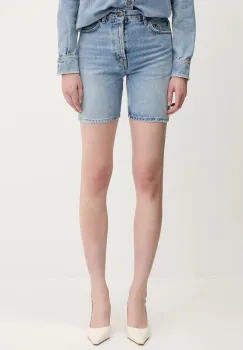 Fiorucci pantaloni scurti jeans Bermuda Denim uni, high waist, W02SMDSH316DN01DN01 imagine