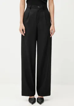 Fiorucci pantaloni Wide Leg Tailored Wool culoarea negru, lat, high waist, W02FPBPA464WO01BK01 imagine