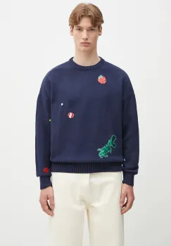 Fiorucci pulover din amestec de lana Multipatch Dinosaur culoarea bleumarin, calduros, M02SPKSW255KN01BL05 imagine