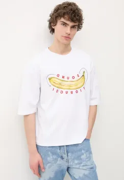 Fiorucci tricou din bumbac Banana Sound Print Regular Fit T-Shirt barbati, culoarea alb, cu imprimeu, U02SPTSH323CJ01WH04 imagine