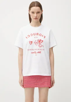 Fiorucci tricou din bumbac Cupid Love Club Print Regular Fit culoarea alb, W02FPTSH428CJ01WH01 imagine