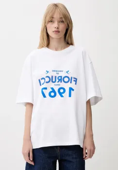 Fiorucci tricou din bumbac White Dreaming 1967 Print Boxy Fit T-Shirt culoarea alb, W02SMTSH103CJ01WH08 imagine