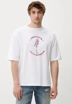 Fiorucci tricou din bumbac White Dreaming of You Print Relaxed Fit T-Shirt culoarea alb, cu imprimeu, M02SMTSH101CJ01WH03 imagine