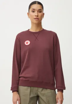 Fjallraven bluza trening 1960 Logo Badge culoarea bordo, neted, F87230.357 imagine