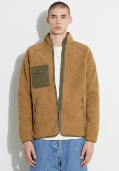 Fjallraven bluza Vardag Pile barbati, culoarea maro, modelator imagine