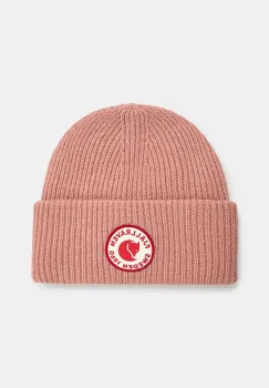 Fjallraven caciula 1960 Logo culoarea roz, de lana, din tricot gros, F78142.300 imagine