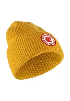 Fjallraven caciula de lana 1962 Logo culoarea galben, de lana, din tricot gros imagine