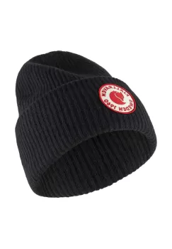 Fjallraven caciula de lana 1965 Logo culoarea negru, de lana, din tricot gros imagine
