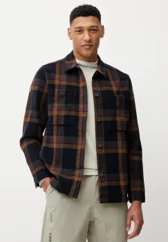 Fjallraven geaca cu aspect de camasa Singi Flannel Overshirt M culoarea bleumarin, de tranzitie, F12600226.555.265 imagine