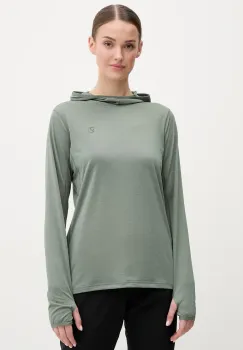 Fjallraven hanorac Abisko culoarea verde, cu gluga, neted, F84108 imagine