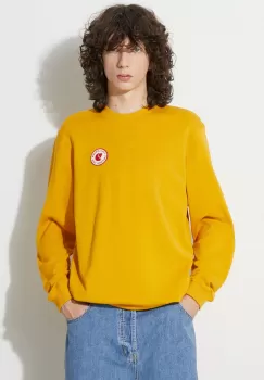 Fjallraven hanorac de bumbac 1960 Logo barbati, culoarea galben, cu imprimeu imagine
