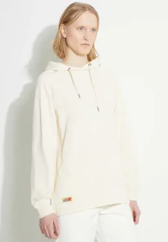 Fjallraven hanorac de bumbac Vardag Hoodie W femei, culoarea bej, cu gluga, neted, F86987.113 imagine