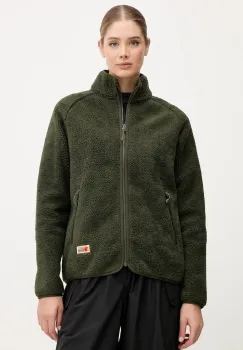 Fjallraven hanorac fleece Vardag Pile Fleece W culoarea verde, uni, F84789.662 imagine