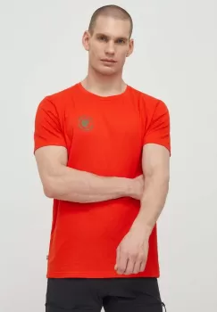 Fjallraven tricou 1960 Logo T-shirt barbati, culoarea portocaliu, cu imprimeu, F87313 imagine