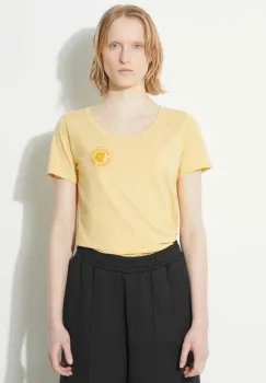 Fjallraven tricou 1960 Logo T-shirt W femei, culoarea galben, F83513.133 imagine