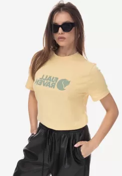 Fjallraven tricou culoarea galben, cu imprimeu F87146.133-133 imagine