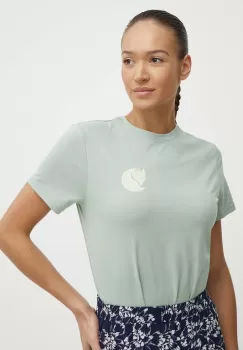 Fjallraven tricou Fox Boxy Logo femei, culoarea verde, F87153 imagine