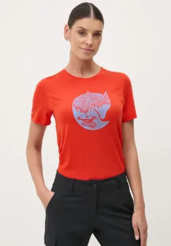 Fjallraven tricou sport Abisko Wool Fox culoarea portocaliu, F84118 imagine