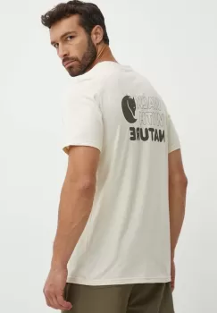 Fjallraven tricou sport Walk With Nature culoarea bej, cu imprimeu, F12600216 imagine