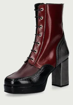 Fly London  botine cu toc pentru femei din piele ELUN563FLY imagine