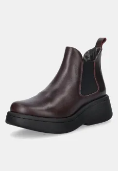 Fly London ghete chelsea de piele MULK159FLY culoarea bordo, cu platforma, P145159011 imagine