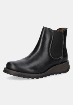Fly London ghete chelsea de piele SALV195FLY culoarea negru, cu platforma, P143195000 imagine