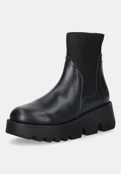 Fly London ghete chelsea de piele ZOOL317FLY culoarea negru, toc pana, P145317000 imagine
