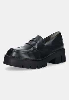 Fly London mocasini de piele BOIL161FLY culoarea negru, cu toc plat, P211161001 imagine