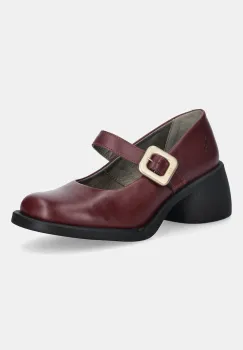 Fly London pantofi de piele HUVI044FLY culoarea bordo, cu toc drept, P145044010 imagine