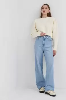 For Love & Lemons Pulover femei, culoarea crem, imagine