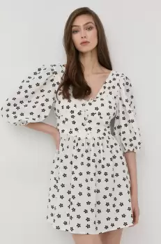 For Love & Lemons rochie culoarea alb, mini, evazati imagine