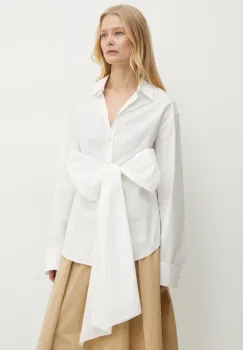 Forte Forte camasa din bumbac femei, culoarea alb, cu guler clasic, regular, 13616.my shirt imagine