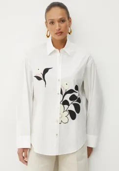Forte Forte camasa din bumbac femei, culoarea alb, cu guler clasic, relaxed, 13553.my shirt imagine