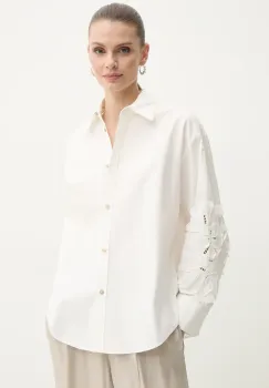Forte Forte camasa din bumbac femei, culoarea alb, cu guler clasic, relaxed, 13605.my shirt imagine