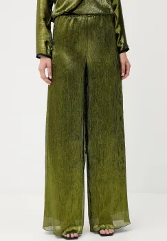 Forte Forte pantaloni culoarea verde, lat, high waist, 14106.my.pants imagine