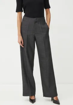 Forte Forte pantaloni de lana culoarea gri, lat, high waist, 13224_my pants imagine
