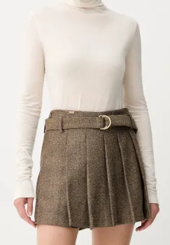 Fracomina fusta pantaloni culoarea maro, uni, high waist, FJ25WV6001W81601 imagine