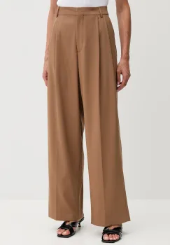 Fracomina pantaloni culoarea maro, lat, high waist, FS25WV3016W66101 imagine
