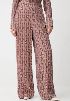 Fracomina pantaloni culoarea roz, drept, high waist, FS25WV3014W732K5 imagine