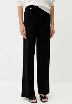 Fracomina pantaloni de trening culoarea negru, drept, high waist, FS25WV3002K50401 imagine