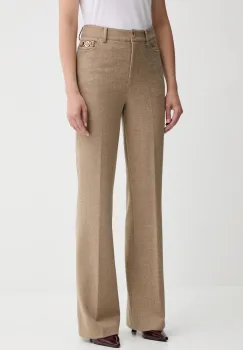 Fracomina pantaloni din lana culoarea bej, drept, high waist, FR25WVA014W80501 imagine