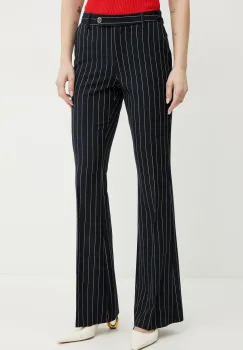 Fracomina pantaloni femei, culoarea albastru marin, evazati, high waist, FR25SVA004W761D4 imagine