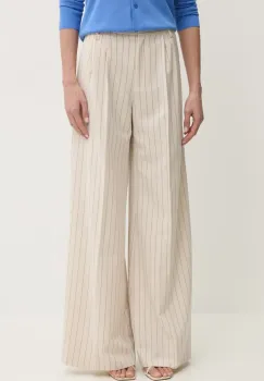 Fracomina pantaloni femei, culoarea bej, lat, high waist, FR25SV3002W761D4 imagine