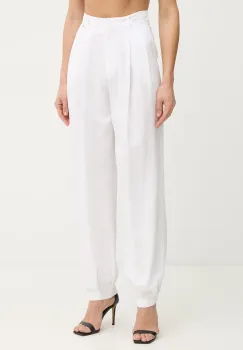 Fracomina pantaloni palazzo pentru femei, cu amestec de in imagine