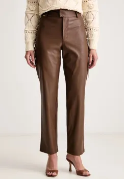 Fracomina  pantaloni straight pentru femei din imitatie de piele imagine